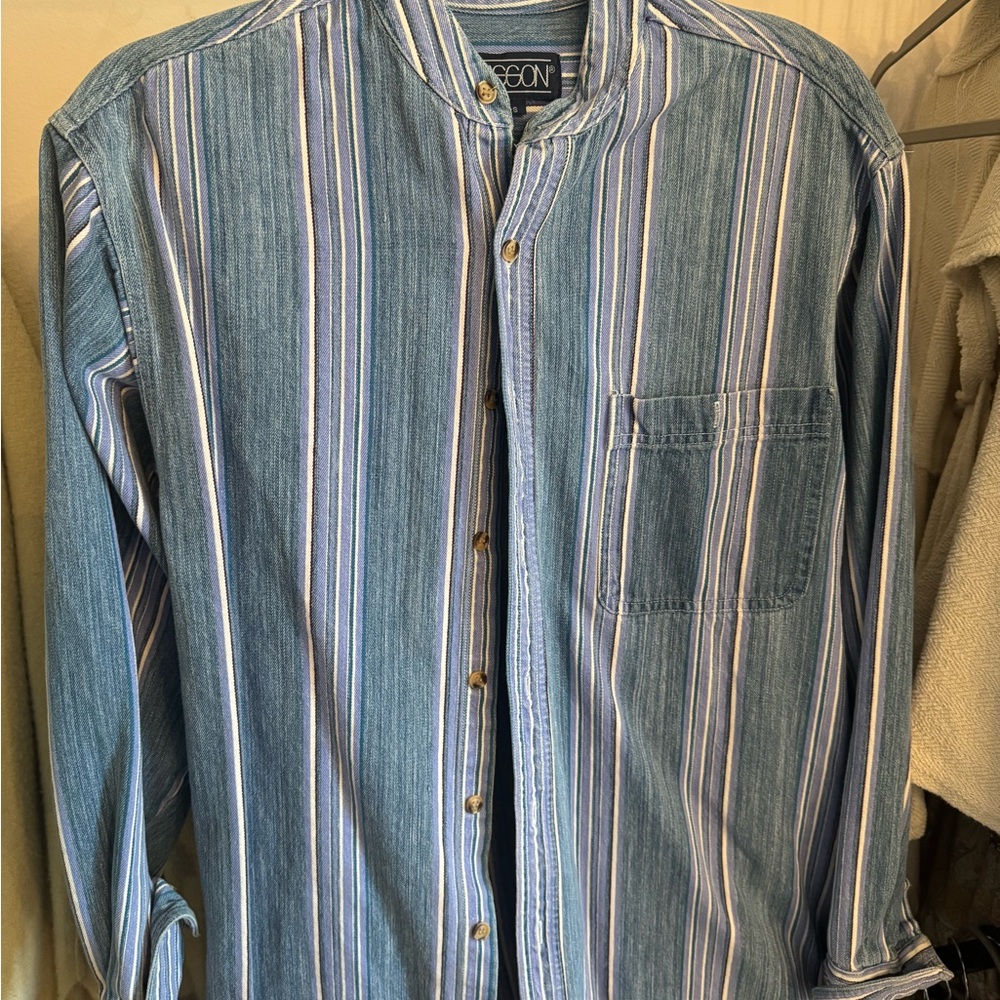 EGO Casual Blue Striped Shirt